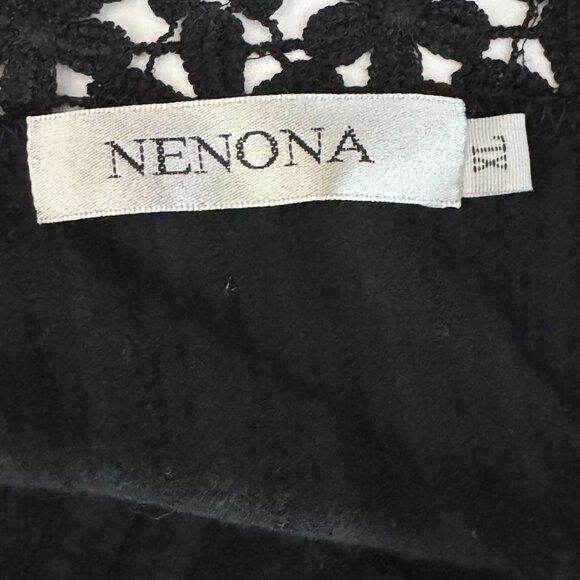 Nenona Black Lace Trim Blouse – Sheer Floral Cutout, Pintuck Detail, Size XL - Picture 4 of 7